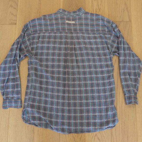 Northern Reflections Blue Checkered Medium Button Down Shirts - Picture 3 of 4